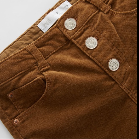 Zara Girls Velvet Flare Pants - Picture 3 of 3